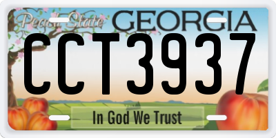 GA license plate CCT3937