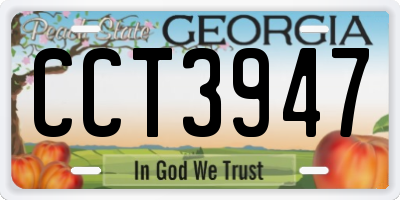GA license plate CCT3947