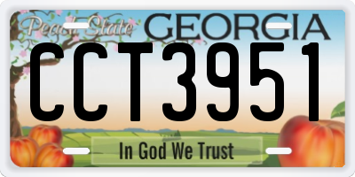 GA license plate CCT3951