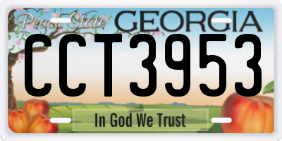 GA license plate CCT3953