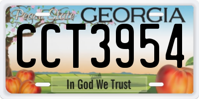 GA license plate CCT3954