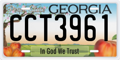 GA license plate CCT3961