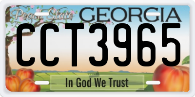 GA license plate CCT3965