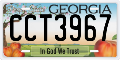 GA license plate CCT3967