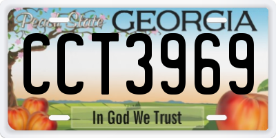 GA license plate CCT3969