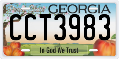 GA license plate CCT3983