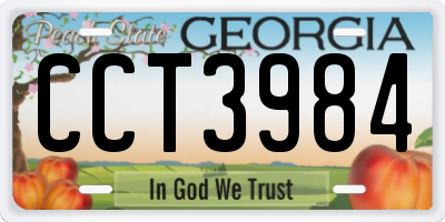 GA license plate CCT3984