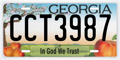 GA license plate CCT3987