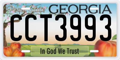 GA license plate CCT3993