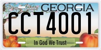 GA license plate CCT4001