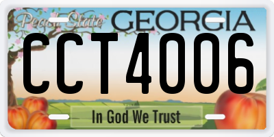 GA license plate CCT4006