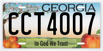 GA license plate CCT4007