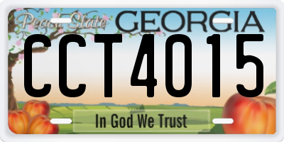 GA license plate CCT4015