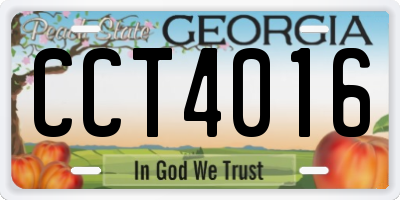 GA license plate CCT4016