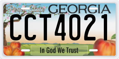 GA license plate CCT4021