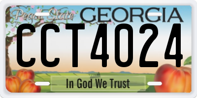 GA license plate CCT4024