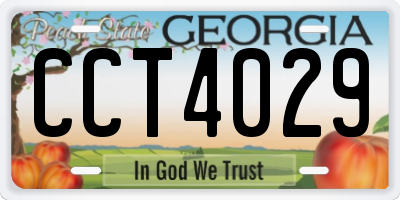 GA license plate CCT4029