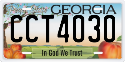 GA license plate CCT4030
