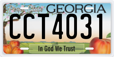 GA license plate CCT4031