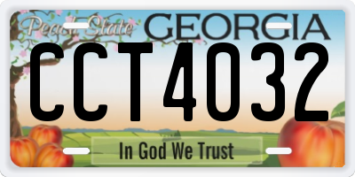GA license plate CCT4032