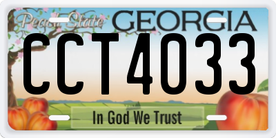 GA license plate CCT4033