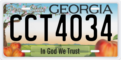 GA license plate CCT4034