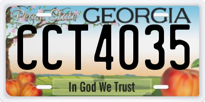 GA license plate CCT4035