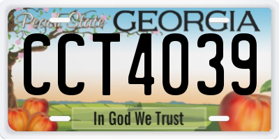 GA license plate CCT4039
