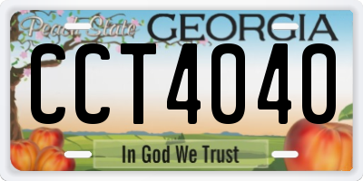 GA license plate CCT4040
