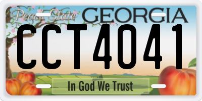 GA license plate CCT4041