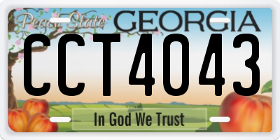 GA license plate CCT4043