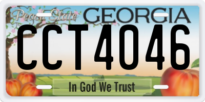 GA license plate CCT4046