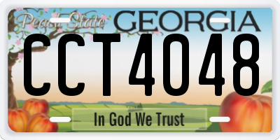 GA license plate CCT4048