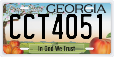 GA license plate CCT4051
