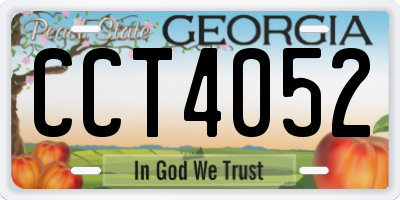 GA license plate CCT4052