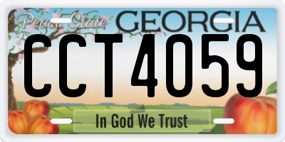 GA license plate CCT4059