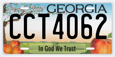 GA license plate CCT4062