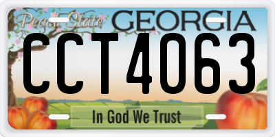 GA license plate CCT4063