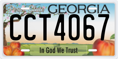 GA license plate CCT4067