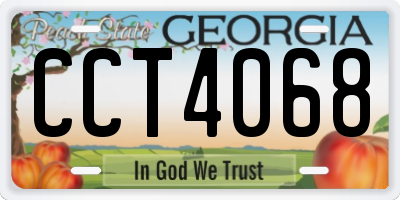 GA license plate CCT4068