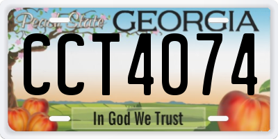 GA license plate CCT4074