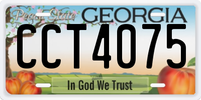 GA license plate CCT4075