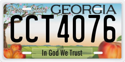 GA license plate CCT4076