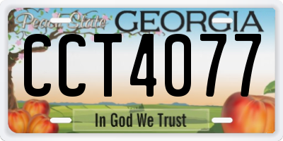 GA license plate CCT4077