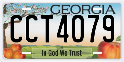 GA license plate CCT4079