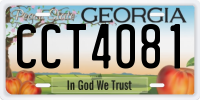GA license plate CCT4081