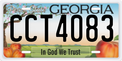 GA license plate CCT4083