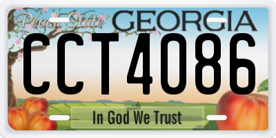 GA license plate CCT4086