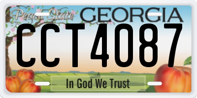 GA license plate CCT4087