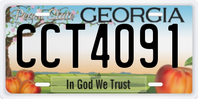 GA license plate CCT4091